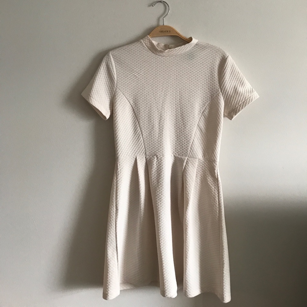CREAM HIGH NECK DRESS